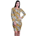thumbnail image 2 of Moomaya Womens Full Sleeve Printed Midi Length Printed Bodycon Dress, 2 of 7