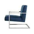 thumbnail image 4 of Nicole Miller Chaise d'Appoint Keenan en Cuir PU, Marine/chrome, 4 of 10