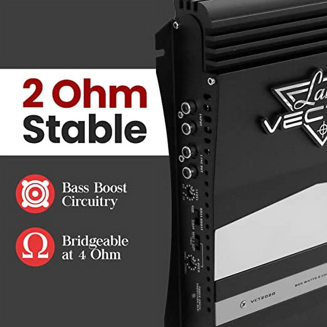 Lanzar Car Stereo Amplifier 36W High Power 2-Channel Audio Sound Auto Small Speaker Amp Box