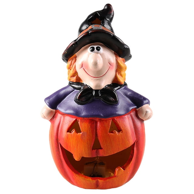 Halloween Pumpkin Lantern LED Glowing Witch Lamp for Decoration
