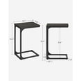 thumbnail image 2 of VASAGLE End Table C Shaped Sofa Side Table Snack Side Table for Bedroom Side Table Living Room Ebonized Oak and Black, 2 of 6