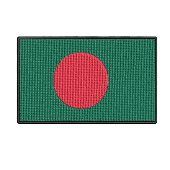 Bangladesh Flag Embroidered Iron-on Patch