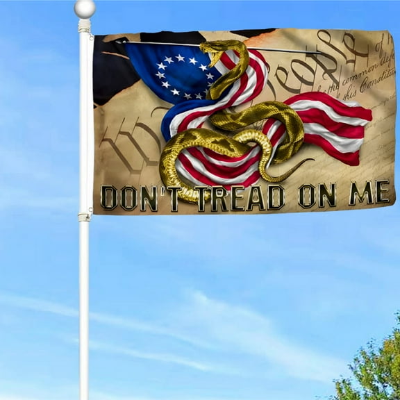 Bayyon Don't Tread On Me Gadsden Flag Banner with Grommets 3x5Feet Man cave Decor 2