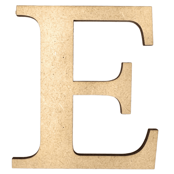 14" Tall MDF Letter E | 1/8" Thick | Krafty Supply Letters | Times | Wooden Letter