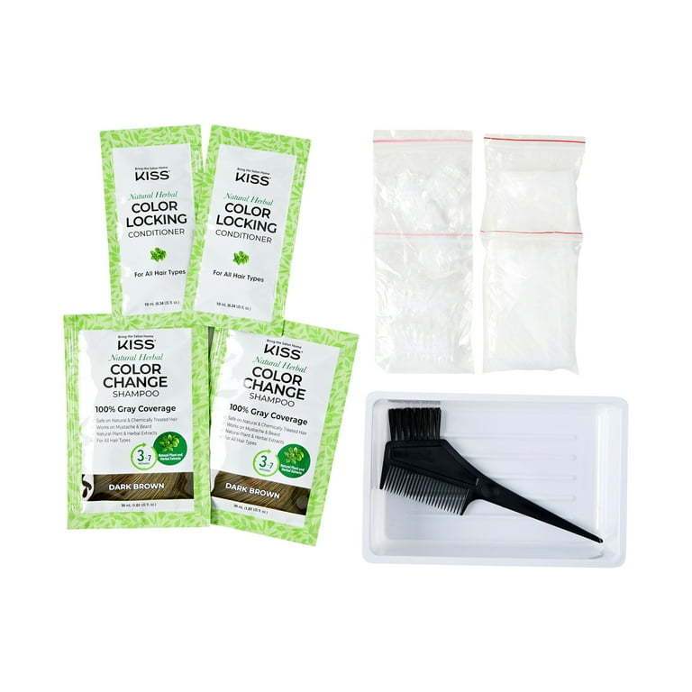 3 pack) KISS Color Change Permanent Shampoo Dye Hair Color All-in