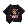 thumbnail image 2 of Spazoro Toddler Girls T-shirts, Graphic Tee Crewneck Casual Summer Short Sleeve Tops Black Size 3-12T, 2 of 3