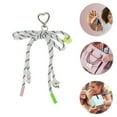 thumbnail image 3 of Unique Bargains 1 Pc Stylish Braided Bow with Love Buckle Handbag Charm Decorative Keychain White, 3 of 5