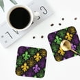 thumbnail image 5 of Disketp Mardi Gras1 Funny Coasters,4 Pcs Leather Coasters With Holder, Perfect Housewarming Hostess Gifts,Protect Furniture From Water Marks Scratch And Damage, 5 of 9