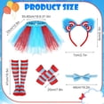 thumbnail image 4 of 5PCS Book Character Costumes for Kids Girls, Thing Costume with Red Blue Tutu Fuzzy Headband Bow Tie High Socks and Gloves for Halloween Reading Week Birthday and Cosplay Prty, 4 of 7