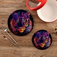 thumbnail image 2 of Tiger Head Purple Trivet Mats Pot Holders Cotton Woven Non-Slip Heat Resistant for Hot Pots Pans Pats for Cooking Baking Set of 2, 2 of 7