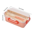 thumbnail image 3 of Dusknt Four-button plastic lunch box for students and office workers with microwave-safe portable compartment lunch box pink, Closure Bags & lids & Boxes,, 3 of 4