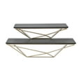 thumbnail image 4 of Contemporary Home Living Set of 2 Black and Gold Wall Shelves 23.5", 4 of 4