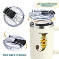 thumbnail image 4 of Vaso SUFAVN de 40 onzas con mango de girasoles con monograma, 4 of 7