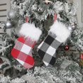 thumbnail image 2 of Christmas Tree Ornaments Small Gingham Plush Stocking Sock Gift Bags Pendant ws, 2 of 5