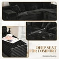 thumbnail image 4 of LLappuil 108" Sectional Sofa, Modular Sectional Couch with Left Chaise, Deep Seat Corduroy Cloud Sofa for Living Room Black, 4 of 8