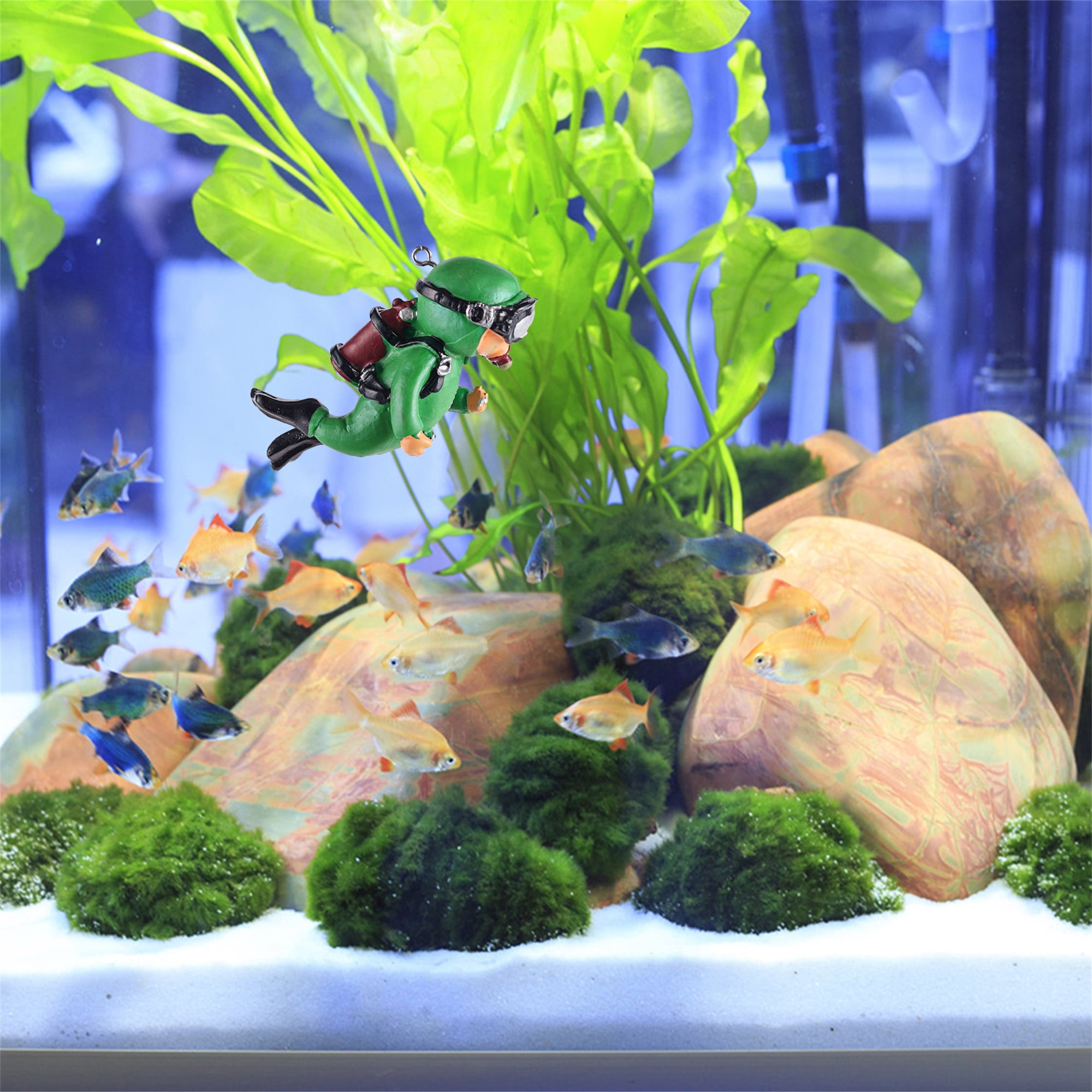 Multitrust Cartoon Diver Floating Pendant, Aquarium Fish Tank Decorations  Cute Fish Tank Home Decoration Pet Accessories 