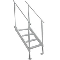 Removable Dock Ladder 4 Steps - Anti-Corrosion 6063 Aluminum, Upgraded Widen Nonslip, 350lbs Marine Pontoon Boat Dock, Lake/Pool/Boarding/Rv
