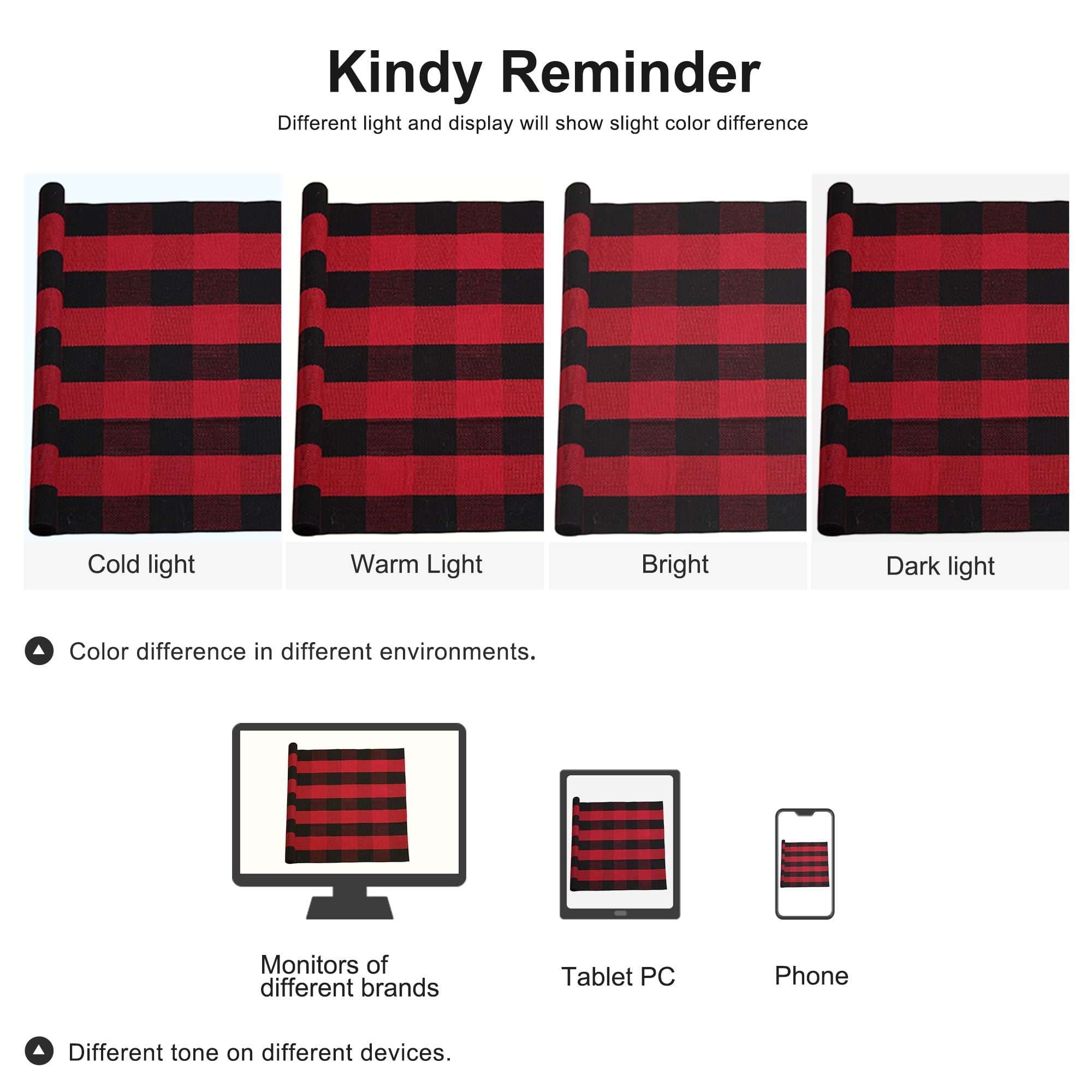 Unique Bargains Cotton Woven Checkered Area Rugs Floor Rug Carpet Mat Red & Black 59"x35"