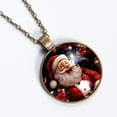 thumbnail image 2 of Santa Claus Necklace Personalized Custom Photo Round Pendant Adjustable Stainless Steel Necklaces with Gift Box for Men Women Mothers Valentine's Jewelry Gift, 2 of 6