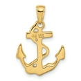 thumbnail image 3 of 14k Solid Polished Anchor with Rope Pendant, 3 of 4