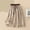 Khaki, variant on WWV Womens Skirts Elastic Waist Flowy Swing Layered Cotton Linen Skirt Dress with Drawstring Summer Solid Color Vintage Ladies Loose Fit Birthday Party Skirt Green L