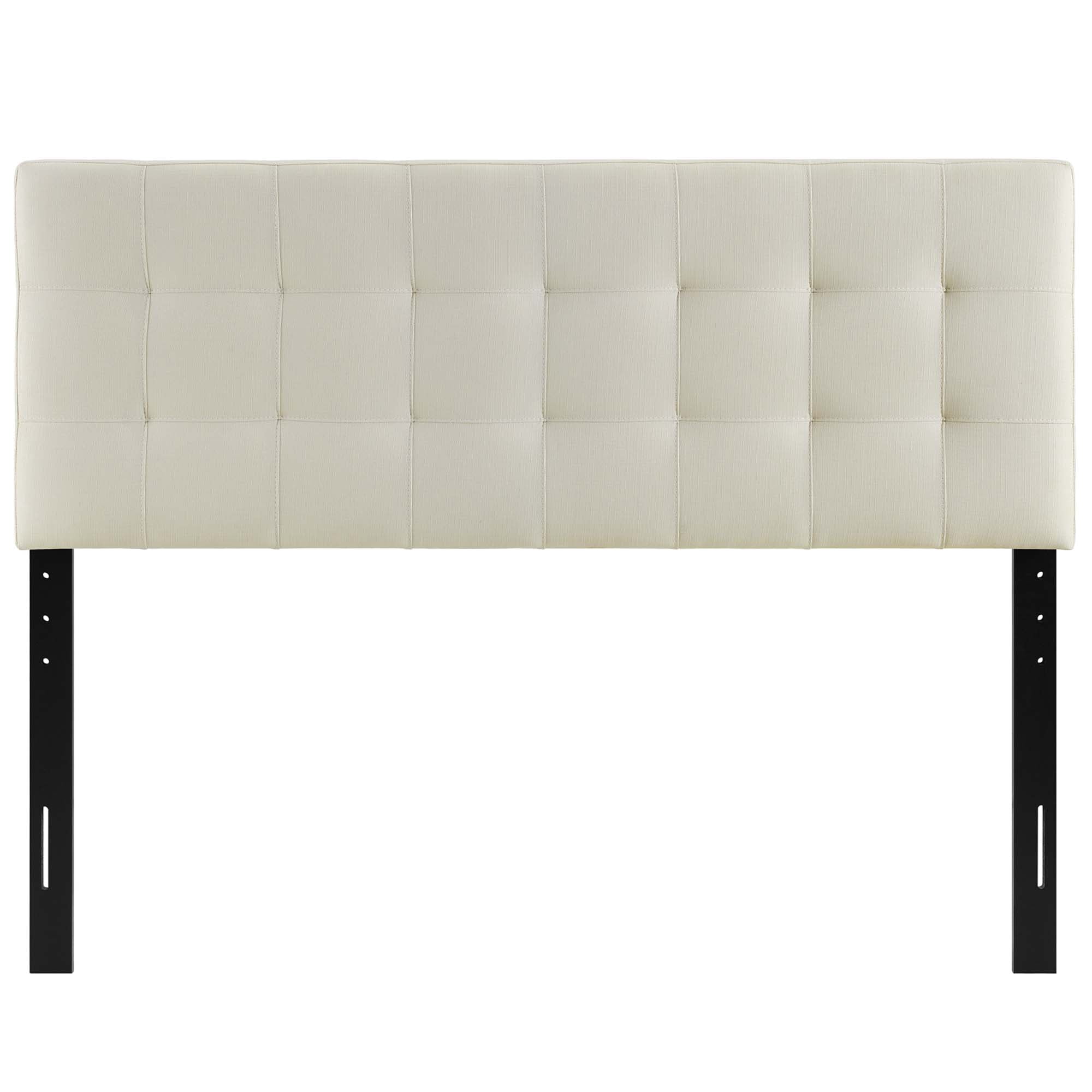 Tufted Headboard, Queen, Ivory White, Fabric, Hotel Bedroom, Modern Contemporary, HB38014