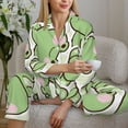thumbnail image 6 of Pofeuu Cute Frog Print Womens Pajamas Set Long Sleeve Sleepwear Button Down Nightwear Soft Pj Lounge Sets Button Down Pajamas Women-Medium, 6 of 7