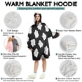 thumbnail image 5 of Wearable Oversized Blanket,Black Halloween White Ghosts Wearable Blanket Hoodie for Adults,Cozy Hooded Blankets with Super Pockets,Super Warm Fuzzy Pullover for Women & Men, 5 of 6