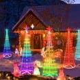 thumbnail image 5 of Árbol de Navidad con forma de cono con iluminación RGB inteligente de 1,5 m y 2,1 m con adorno de estrella para exteriores, controlado por aplicación DIY, 5 of 5