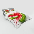 thumbnail image 3 of Ambesonne Modern Bedding Set 3 Pcs, Watermelon Cuts Juice, Twin XL, Red White and Fern Green, 3 of 3