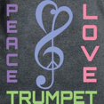 thumbnail image 3 of CafePress - Peace Love Trumpet Music Women's Dark T Shirt - Women's Traditional Fit Dark T-Shirt, 3 of 4