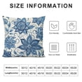 thumbnail image 5 of Ullo0ord Floral Pillow Covers Inch Set of Blue line Flower Decorative White Throw Pillows Pillowcase Decor for Outdoor Couch Chair Home Couch 12x12in, 5 of 5