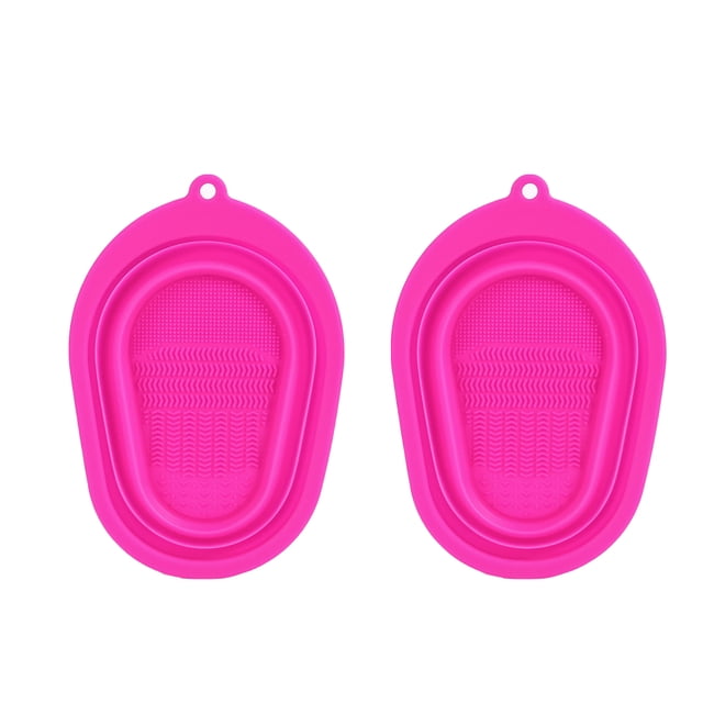 Alfombrilla de silicona para limpieza de brochas de maquillaje, limpiador de brochas cosméticas, almohadilla de limpieza de brochas, cuenco de limpieza de brochas de maquillaje plegable