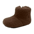 thumbnail image 2 of breaise Toddler Kids Boots Lightweight Winter Fuzzy Warm Boot Boys Girls Sherpa Fleece Lined Bootie, 2 of 9