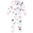 thumbnail image 3 of Hudson Baby Infant Girl Plush Sleep and Play, Pink Moose, 0-3 Months, 3 of 4