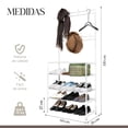 thumbnail image 3 of Perchero Resistente Estante Organizador Ropa Zapatera Rack blanco Elly Decor ED-PHO-MUL, 3 of 7