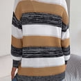 thumbnail image 4 of Chandails pour Femmes Chandails à la Mode pour Femmes Chandail Rayé Tricoté Ample Chandail à Manches Longues Col Rond Cardigan, 4 of 4