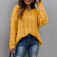 thumbnail image 1 of Suéter de cuello en V para mujer, otoño/invierno, nuevo, suéter holgado con capucha y cuello de punto con giros de masa espesa., 1 of 8