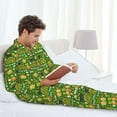 thumbnail image 6 of Salouo traditional Irish colours Print Button-Front Long Sleeve Pajama Set for Men, Soft 2Pjs Men's Long Sleeve Sleepwear-Medium, 6 of 7