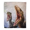 thumbnail image 1 of ASHLEIGH Throw Blanket Warm Cozy Print Flannel Los Angeles USA Sep 27 Velociraptor in Area The Universal Studios Hollywood Comfortable Soft for Bed Sofa and Couch 58x80 Inches, 1 of 1