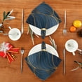 thumbnail image 4 of Cloth Napkins Set of4 100% Satin Peachskin Velvet 20x20inx4 Napkins Cloth napkins are washable Soft and Absorbent Blue-gold Lines, 4 of 8