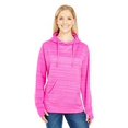thumbnail image 2 of Ladies Striped Poly Fleece Lapover Hood -JA8662, 2 of 2