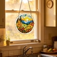 thumbnail image 7 of Flower Stained Glass Style Acrylic Suncatcher Puzzle, 83 Pieces DIY Jigsaw Window Hanging Ornament, Translucent Shatterproof Wall Hanging for Home Garden Decor, Creative Craft Gift, 7 of 7