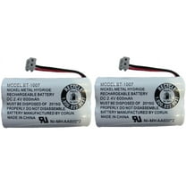 New! Genuine Uniden BBTY0651101 BT-1007 NiMH 600mAh DC 2.4V Cordless Telephone Battery (2-Pack)
