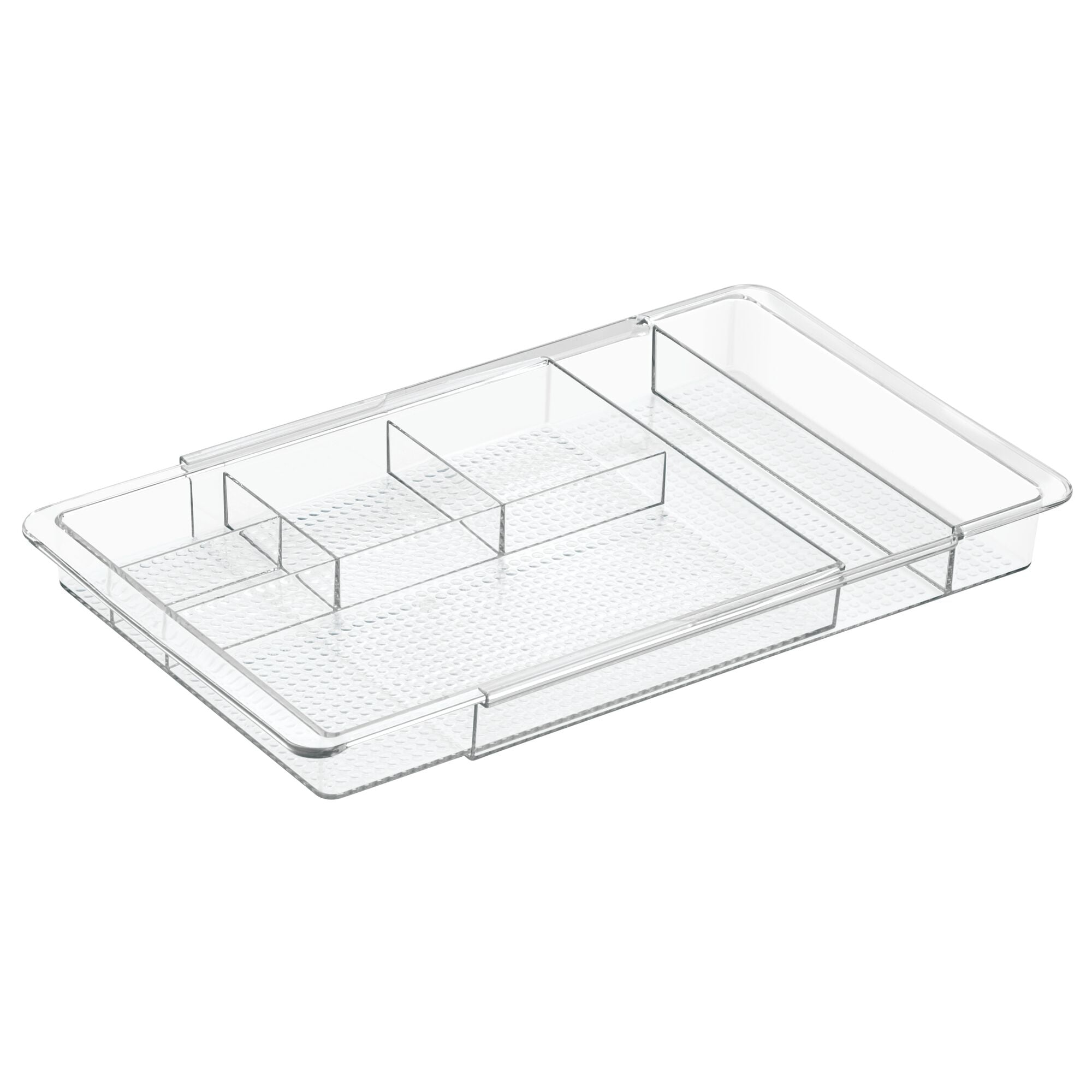 iDesign Clarity Expandable Divided Drawer Organizer Tray, 7.8" x 11.5" x 1.25", Clear Walmart