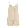 thumbnail image 6 of Womens Backless Cami Dress Summer Beach Vacation Mini Bubble Dress Spaghetti Strap Open Back Sundress Khaki, S, 6 of 7