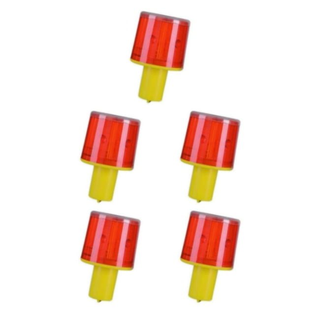 ZheElen Versatile Solar LED Round Caution Light Multi-Purpose Traffic Alarm Flash Light Type E 5Set