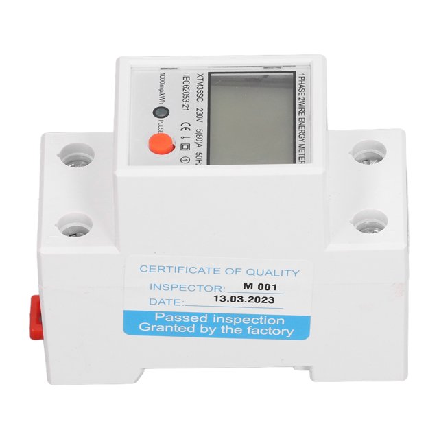 Medidor de energía de voltaje de corriente de potencia, pantalla LCD blanca 2P Monitor de energía Pantalla LCD Medidor de energía Durabilidad probada en el tiempo