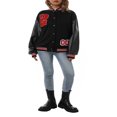 thumbnail image 2 of Women Baseball Jackets Leather Long Sleeve Letter Jackets, 2 of 5