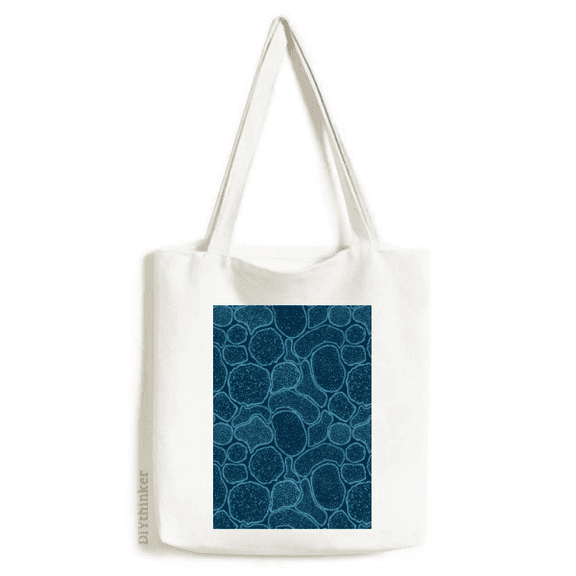 Blue Microscope Cells Structure Illustration Tote Canvas Bag Shopping Satchel Casual Handbag
